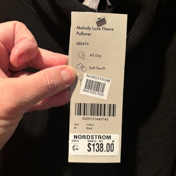 Sweaty Betty Melody Luxe Fleece Pullover in Black Medium NWT - Picture 5 of 8